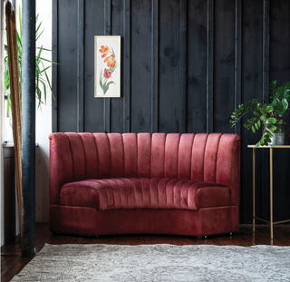 The Delicious Velvet Curved Sofa in Paprika