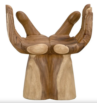 Uplifted Hands Teak Sculpture Chair by Noir