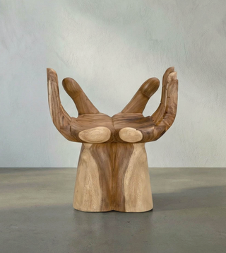 Uplifted Hands Teak Sculpture Chair by Noir
