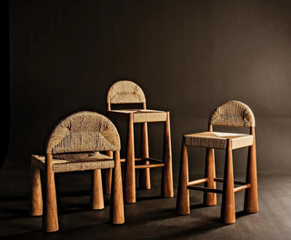 Seagrass + Teak Bell Bottom Chair