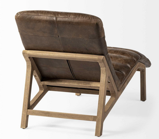 Whiskey Brown Leather Chaise Lounger