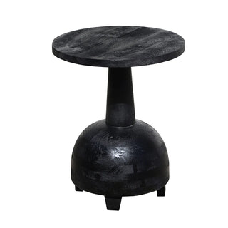 Black Mango Wood Side Table - Holt x Palm -  This Black Mango Wood Side Table is pretty amazing - featuring real mango wood, you can't go wrong! Behold an upside down goblet design like you've never seen before. Unique, innovative, and stylish - this table has it all! GENERAL DIMENSIONS: 18" x 18" x 22" WEIGHT: 22 lb