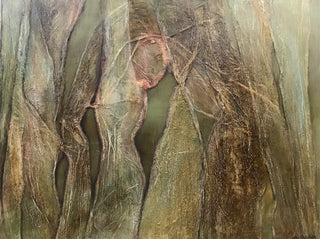 Abstract Textures #2 - Original Artwork by Su Cheatham - Holt x Palm -  Add a pop of fun to your walls with this original 30"x40" mixed media collage by local artist Su Cheatham. Featuring vibrant green colors, this abstract texture piece is sure to make a statement. Local pickup only.