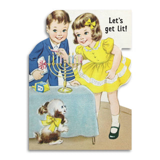 Let's Get Lit - Funny Hanukkah Greeting Card