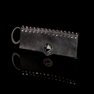 The "Luna" Handmade Black Italian Leather Mini Wristlet