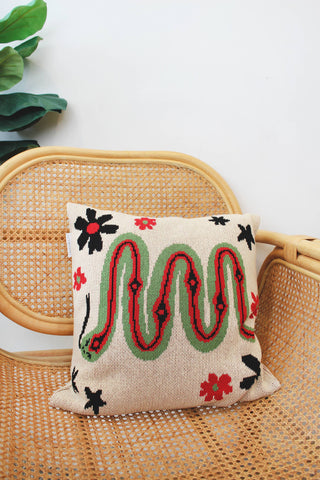 Snake Knit Throw Pillow