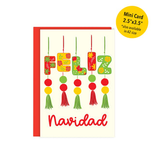 Mini Feliz Navidad Ornaments Card