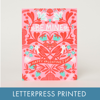 Papercut Valentine Letterpress Greeting Card - Holt x Palm -  Surprise your significant other with the Papercut Valentine Letterpress Greeting Card by Hello!Lucky. This beautiful card features a unique papercut design and a heartfelt message of "be mine" perfect for Valentine's Day. Show your love and make their day with this special card. Comes with a kraft envelope Dimensions: A2 (4.25 x 5.5 inches)