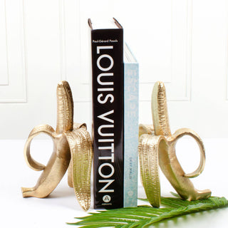 Gold Banana Bookend Set