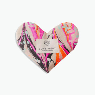 Relaxing Lavender x Flax Seed Spa Heart Pillow - Pink / Grey