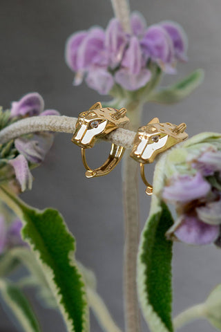 Fierce Jaguar Huggie Hoops - 18K Gold Plated