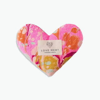 Relaxing Lavender x Flax Seed Spa Heart Pillow - Pink / Green