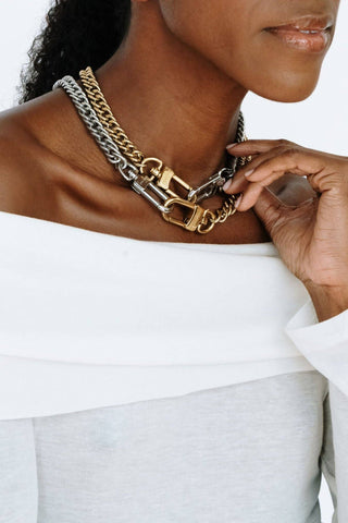 The GABRIELLA in Gold - CHAIN 18" - three in one