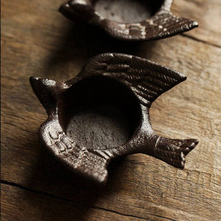 Cast Iron Sitting Bird Votive / Incense Burner