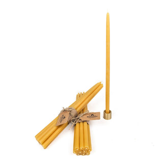 NEW: Hand-Dipped Thin Beeswax Tapers - Set of 10