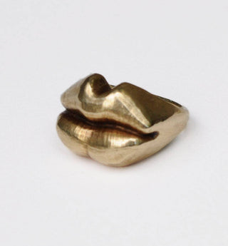 Hand Carved Brass Lips Ring