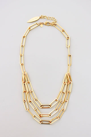 The "Peppa" 18K Gold Plate Paperclip Chain Necklace