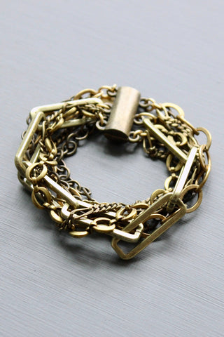 The "Morgan" Multi-Strand Brass and Mixed Metals Bracelet