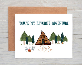You€™re My Favorite Adventure - Holt x Palm -  You€™re My Favorite Adventure! DESIGN: Digital art created in Procreate and designed by me :) MATERIALS: Printed on 110# white cardstock. Includes a craft paper envelope SIZE: A2, folded INSIDE: Blank inside