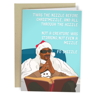 Snoop Christmas Rap - Holt x Palm -  Who doesn€™t love a Snoop Dog rap? This funny Christmas card features an illustration of the famous rapper wearing a Santa hat. Made from sturdy card stock and coated with a matte finish, this card offers a beautiful texture and high-quality feel. The card is left blank on the inside.