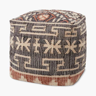 The Pouf - Holt x Palm -  So, we love these poufs! They can act as extra seating...a casual coffee table...a pop of color or pattern. They are super versatile! Hand Woven Cotton | Jute | Wool | Polyester | Other Made in India Closure: Hidden ZipperZipper: Antique Bronze Finish With Loloi LogoEdge Treatment: Knife EdgeBack Color: Grey