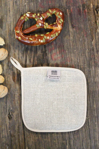 French Linen Bagatelle Pot Holder - Raw Natural