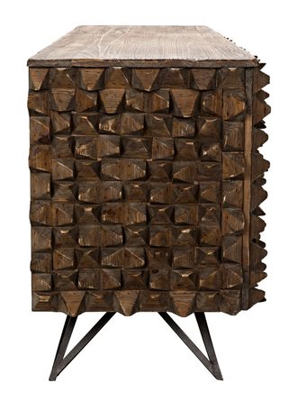 Old Wood Sideboard with Industrial Steel Base - Holt x Palm -  Amazingly crafted sideboard made from reclaimed wood....cool rustic handmade vibe...will give any space tons of personality and character! Dimensions (in): 87W x 23D x 32.5H Weight (lbs): 190Material: Fir, Industrial Steel Base, and VeneerFinish: Old Wood